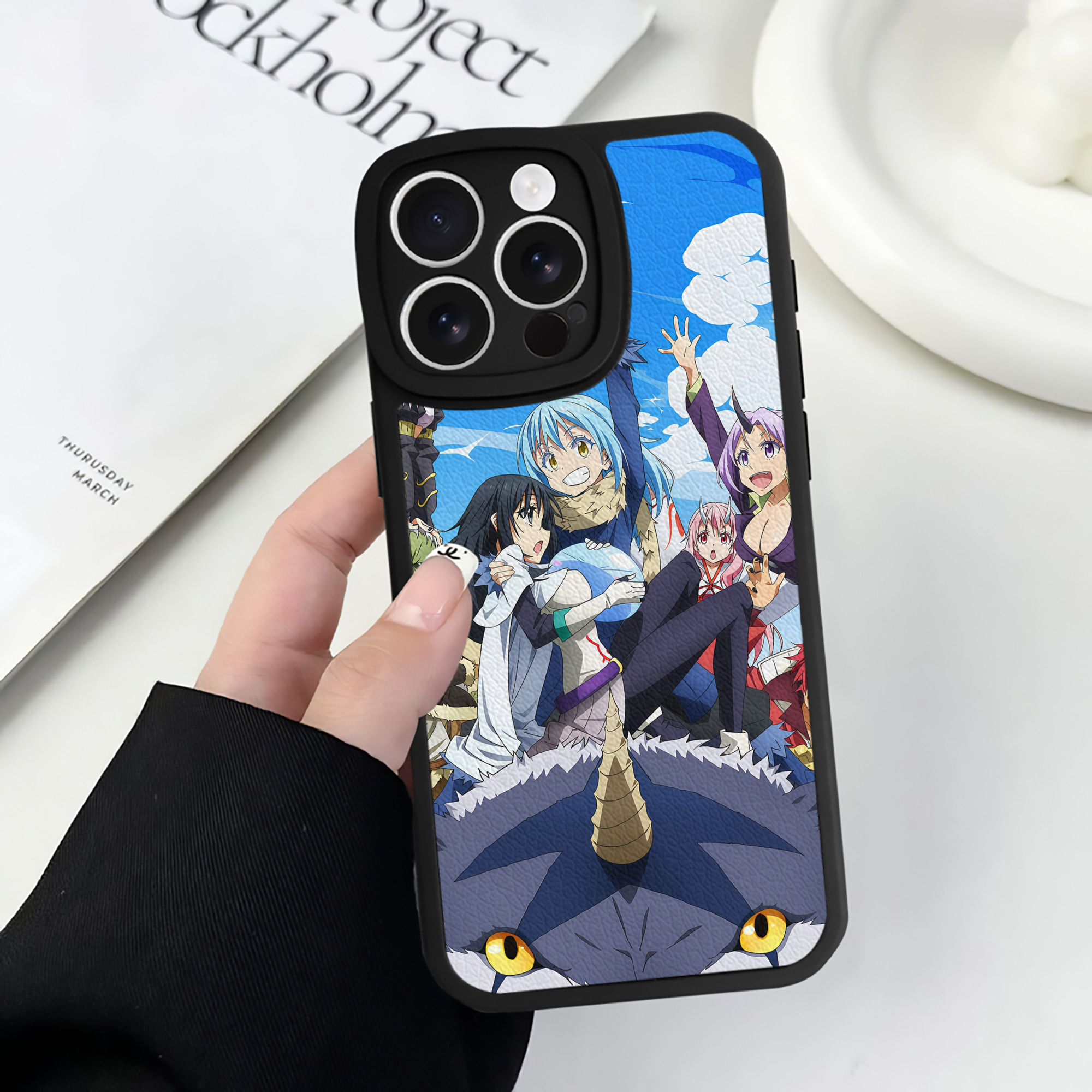 （画像用） 転スラ Regarding Reincarnated to Slime 【iPhone 16シリーズ対応】シリコンスマホケース（レザー調） 材質：シリコン